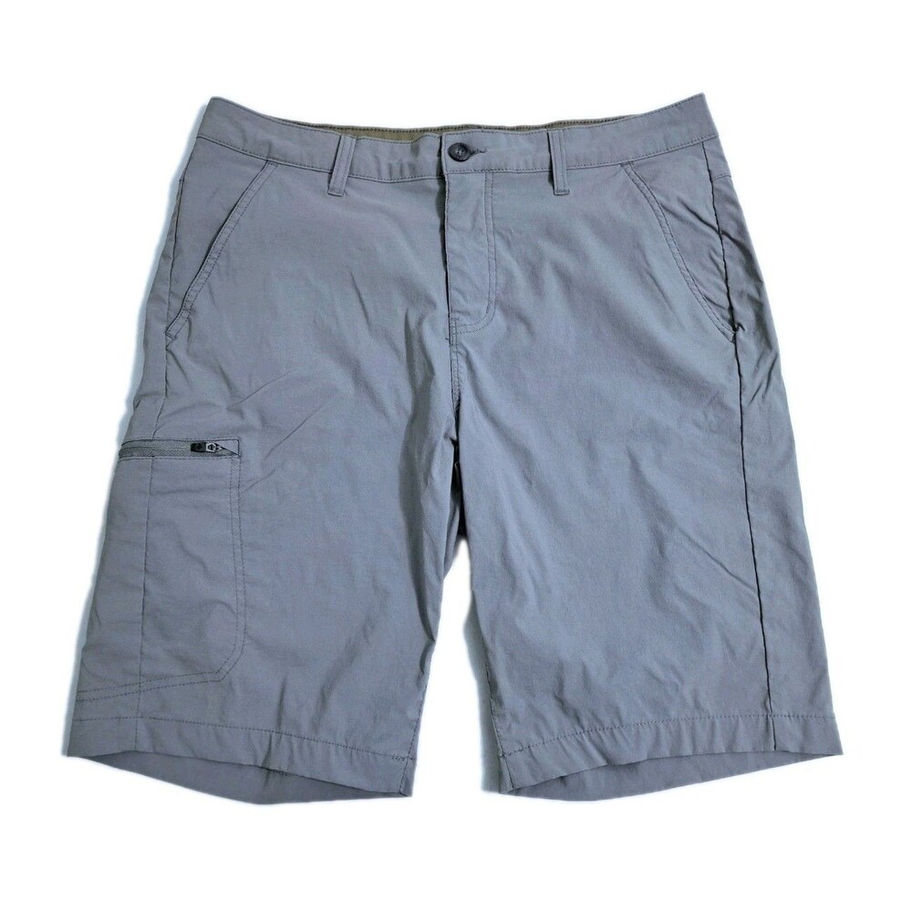 Eddie Bauer Cargo Shorts Mens 34 Nylon Safari Utility Pockets Gray Hike Stretch